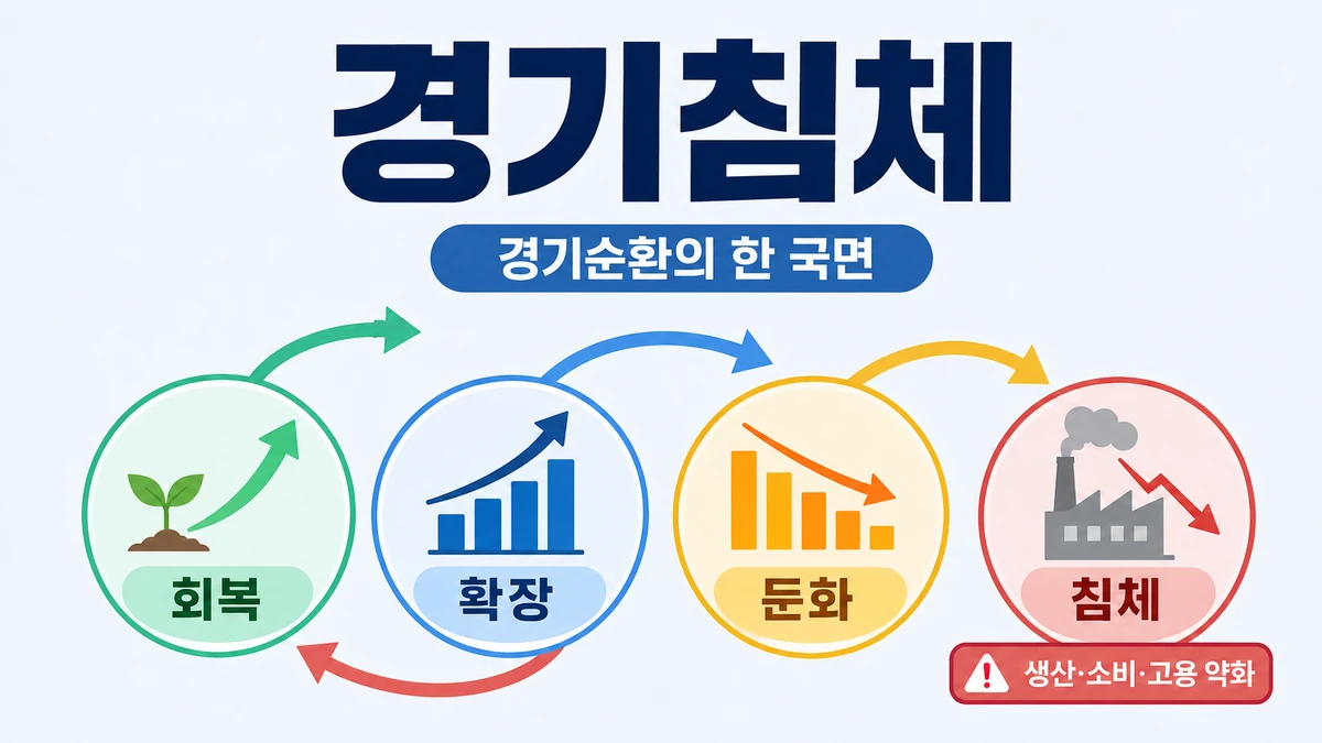 경기침체와 경기순환의 회복·확장·둔화·침체 단계