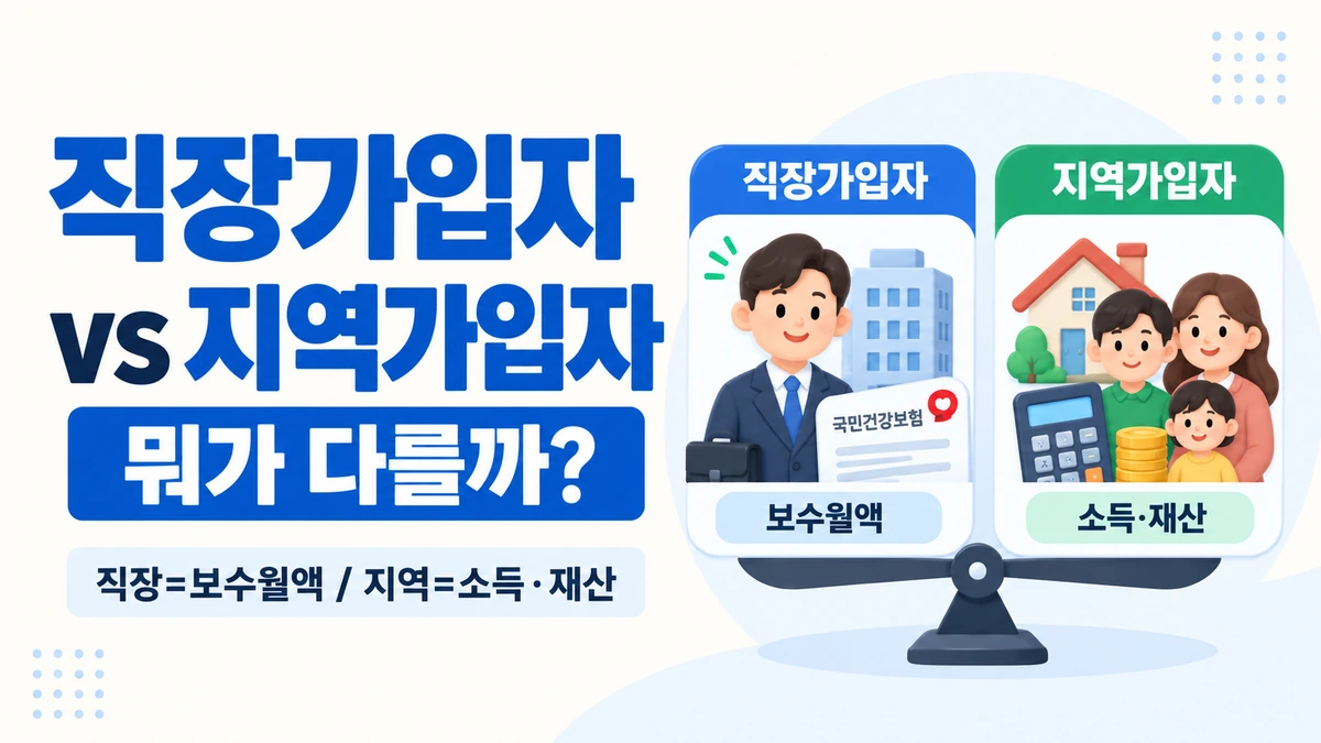 건강보험 직장가입자와 지역가입자의 보험료 산정 방식 비교